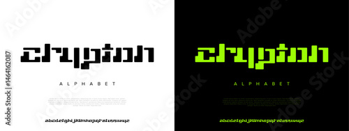 Modern bold techno alphabet, ideal for digital, futuristic, esports, game UI, and tech inspired designs