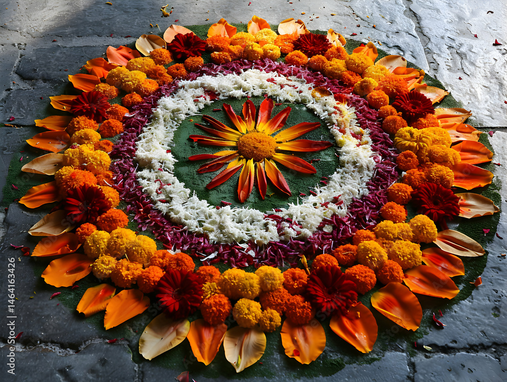 Stunning Floral Rangoli Design Vibrant Colors Intricate Patterns transparent background