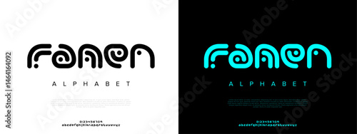 Playful rounded techno display font with futuristic and cyber vibes, perfect for modern posters, tech branding and UI