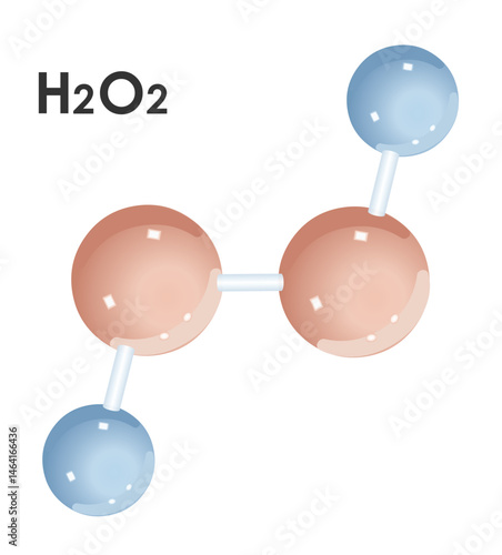 Molécule de peroxyde d'hydrogène sur fond blanc