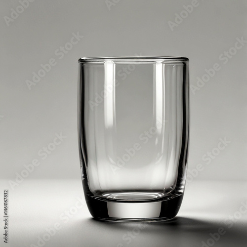 Empty Glass Tumbler on a Gray Background