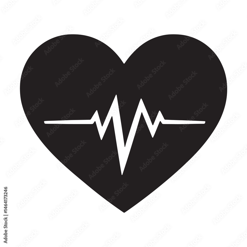heart and heartbeat symbol heart and heartbeat symbol