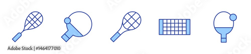 squash, net, pingpong, tabletennis, racket. Tennis Icon vector illustration. Line Duotone style. Editable stroke