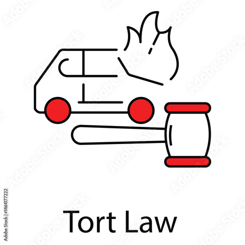 Legal Icon Representing Tort Law and Justice vector design