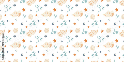 vector seamless pattern with fishes