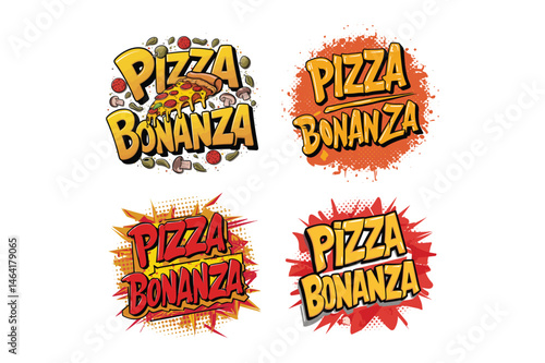 Pizza Bonanza Graffiti T-Shirt - 2D Flat Illustration Graphic Tee