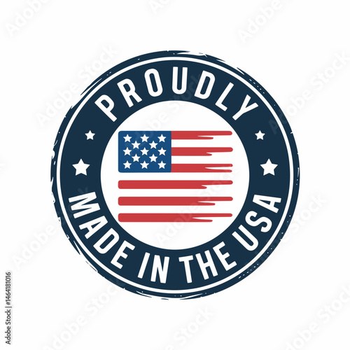 Proudly Made in the USA Circular Stamp Design
