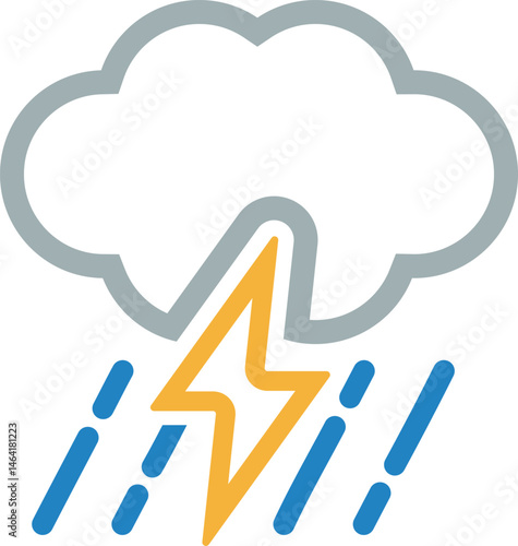 雷雨のアイコンイラスト