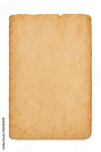 old paper isolated on white background, vintage letter papper on white 