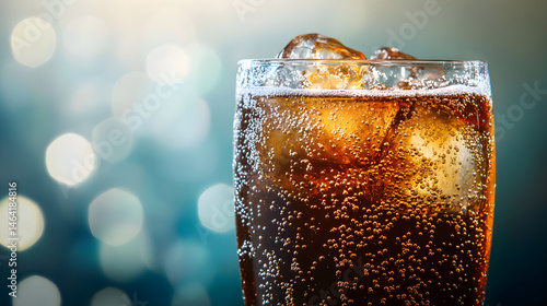 Obraz na płótnie Effervescent Refreshment: Bubbles and Shine in Refreshing Soda Photography w salonie