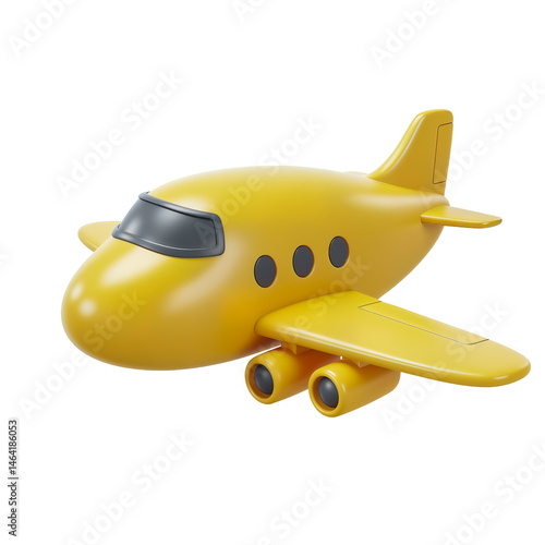 Airplane Cartoon Plastic Style Icon 3d Rendering Illustration