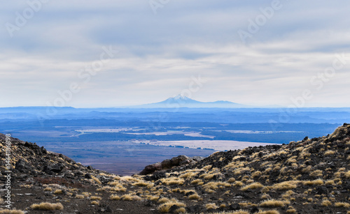 Obraz na płótnie View of Mt Taranaki from Tongariro Alpine Crossing. Tongariro National Park. New Zealand. w salonie