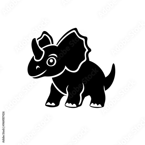 cute baby dino black silhouette