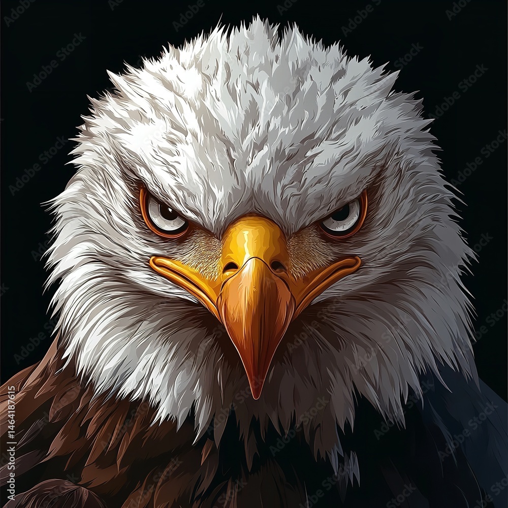 Majestic Bald Eagle Closeup Powerful Bird of Prey Portrait Intense Gaze Wildlife Photography