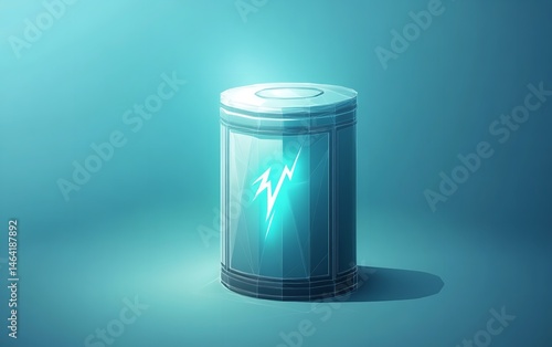 Obraz na płótnie Futuristic Energy Cell Power Storage Battery Tech Clean Energy Sustainable Power Green Technology w salonie