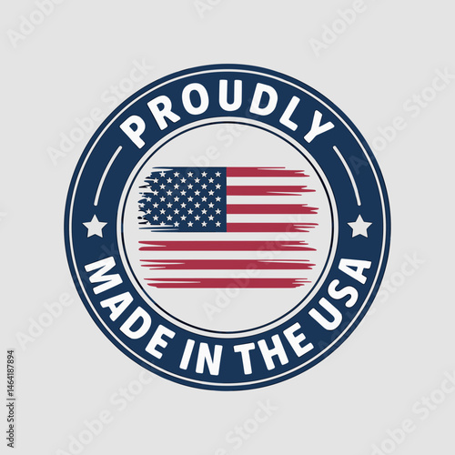 Proudly Made in the USA Circular Stamp Design