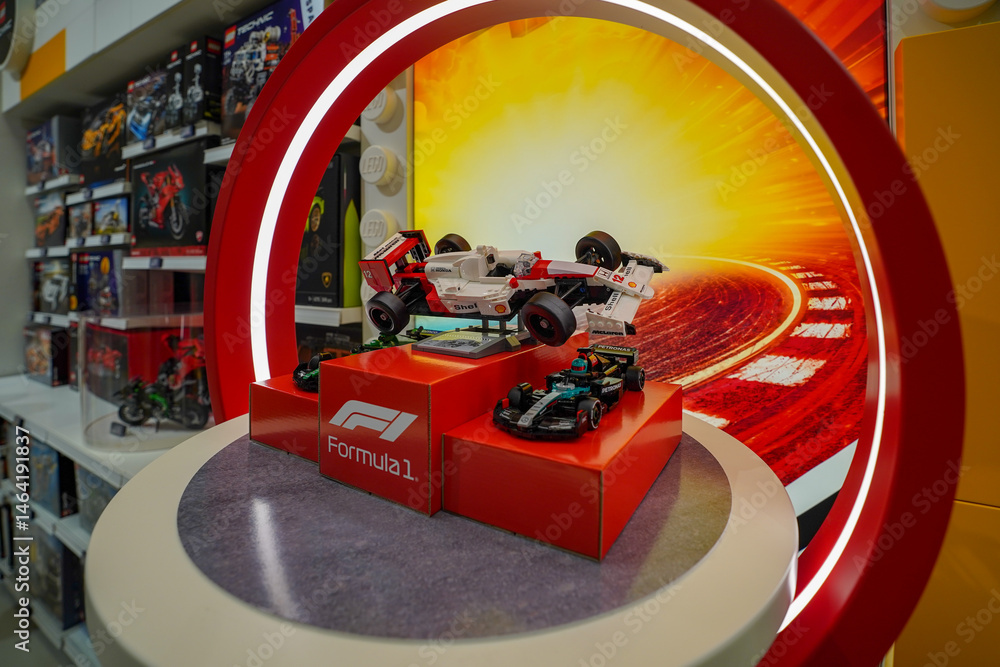 Obraz premium Budapest, Hungary , 04 04 2025 : Lego store and collections on display