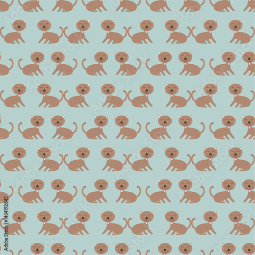 Cute cat smiling pattern for background, seamless pattern.