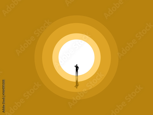 Businessman in the tunnel finds the light in life