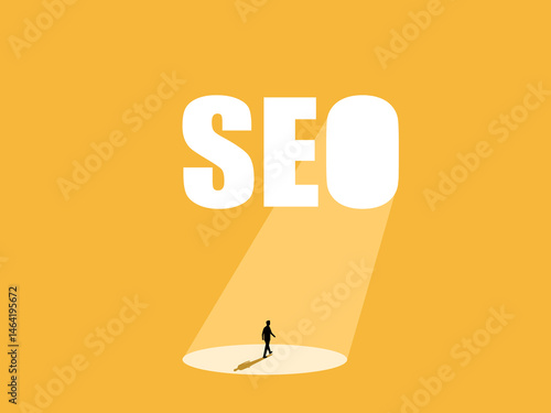 SEO ,Businessman walking online,Searching for information