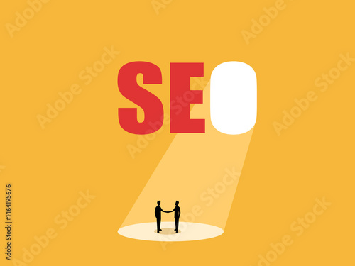 SEO ,Businessman with web assistant