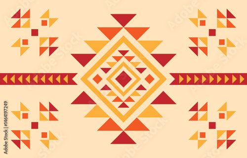 Native american pattern.  Indigenous style, embroidery ,pattern fabric, ethnic, background.