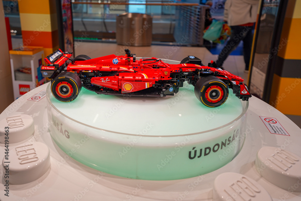Fototapeta premium Budapest, Hungary , 04 04 2025 : Lego store and collections on display