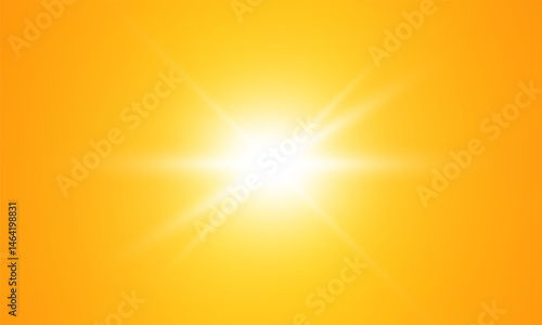  Warm sun on a yellow background. Leto.bliki solar rays