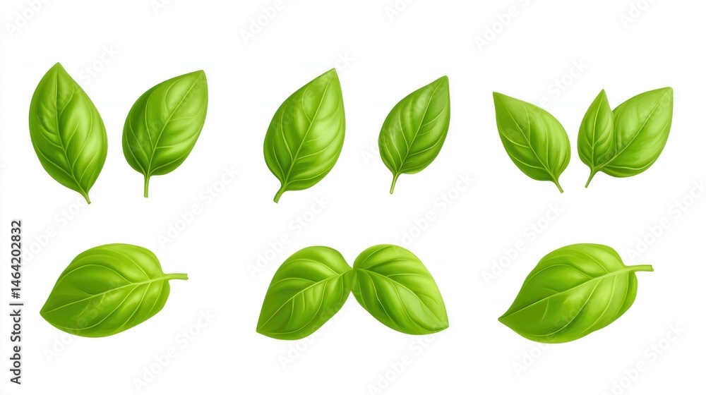 Fresh Green Basil Leaves Collection: A vibrant image showcasing various angles and arrangements of lush basil leaves, perfect for culinary and design applications. Fresh Green Basil Leaves Collection: A vibrant image showcasing various angles and arrangements of lush basil leaves, perfect for culinary and design applications.