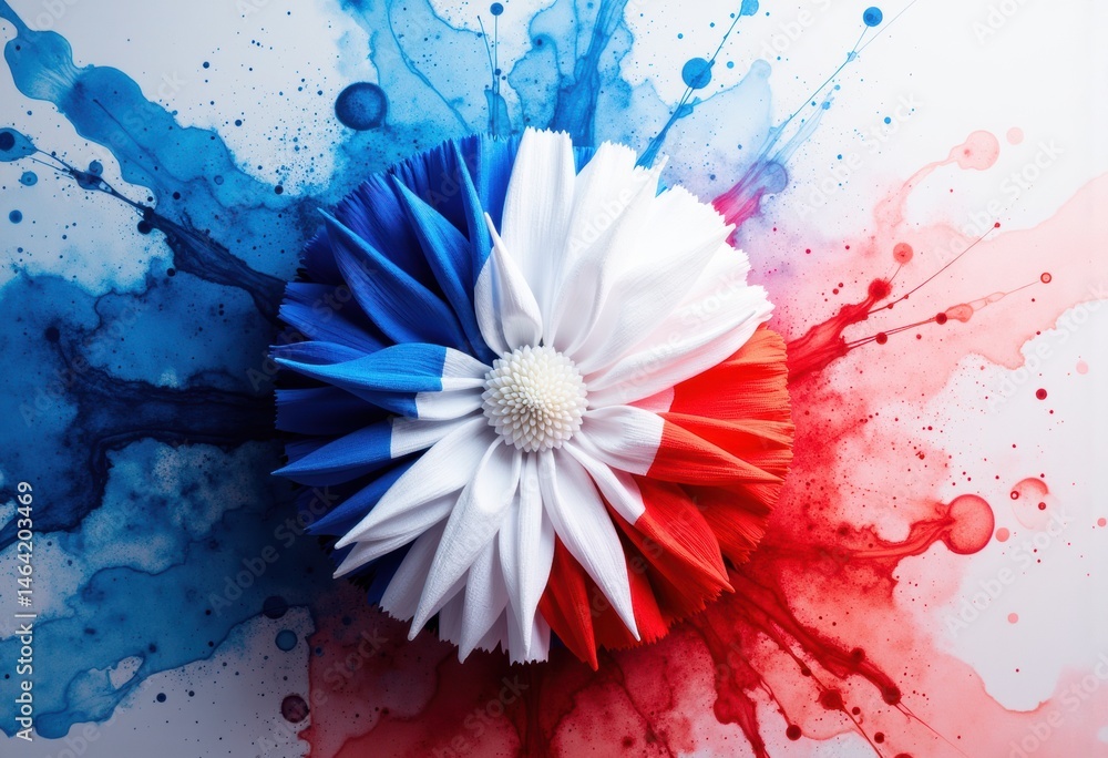 Obraz premium A vibrant flower design featuring the colors of the French flag