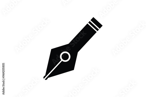 Fountain Pen nib Icon. Fountain Pen tip line writing Icon on white background.