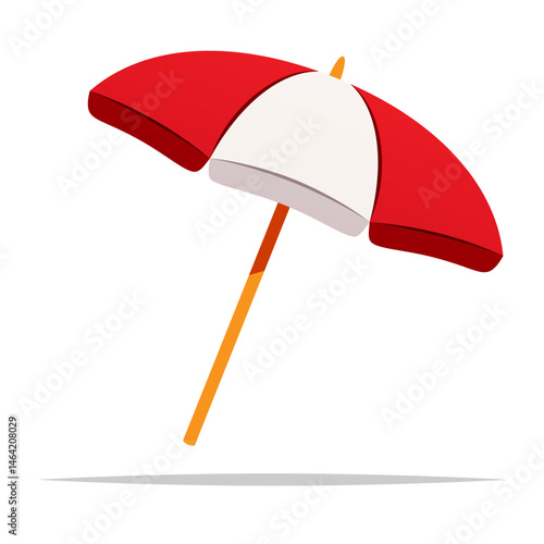 Single beach umbrella vector isolated illustration