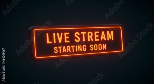 Neon sign announces live stream starting soon