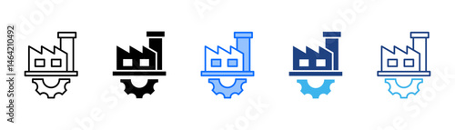 Production Icon Set With Multiple Style Collection 