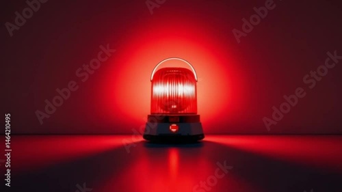 Red emergency siren light  mounted on a black base HD video download