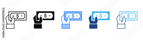 Paying Icon Set With Multiple Style Collection 