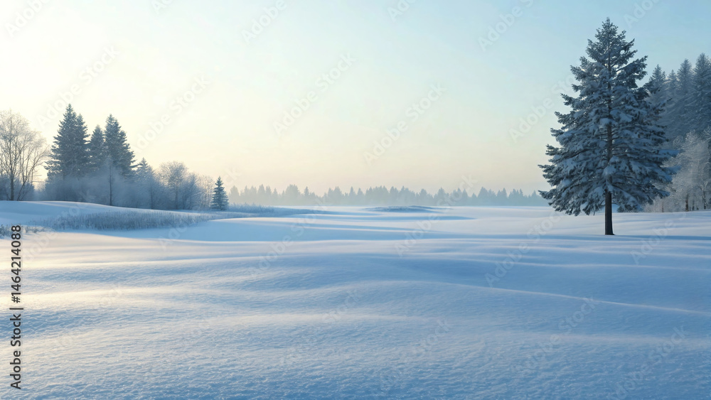 Snowy Minimalist Background with Quiet 3D Design Aesthetic Snowy Minimalist Background with Quiet 3D Design Aesthetic