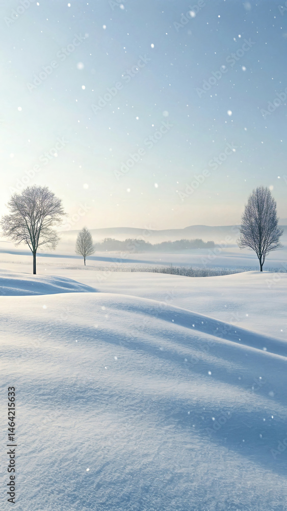 Snowy Minimalist Background with Quiet 3D Design Aesthetic Snowy Minimalist Background with Quiet 3D Design Aesthetic