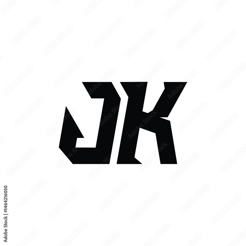 JK monogram logo design letter text name symbol monochrome logotype alphabet character simple logo JK monogram logo design letter text name symbol monochrome logotype alphabet character simple logo