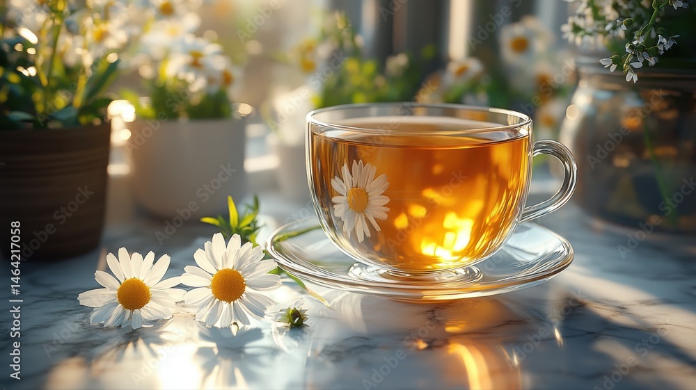 Cozy Morning Chamomile Tea with Sunlight and Daisies tea chamomile morning sunlight cozy cup saucer Cozy Morning Chamomile Tea with Sunlight and Daisies tea chamomile morning sunlight cozy cup saucer