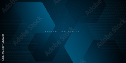 Abstract dark blue hexagonal background. Simple overlap hexagon pattern background. Eps10 vector