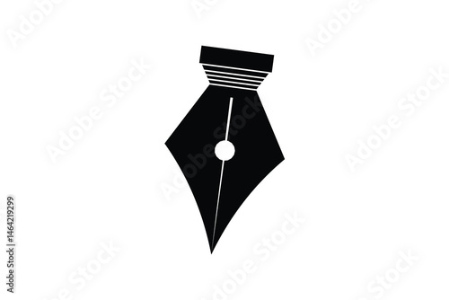 Fountain Pen nib Icon. Fountain Pen tip line writing Icon on white background.