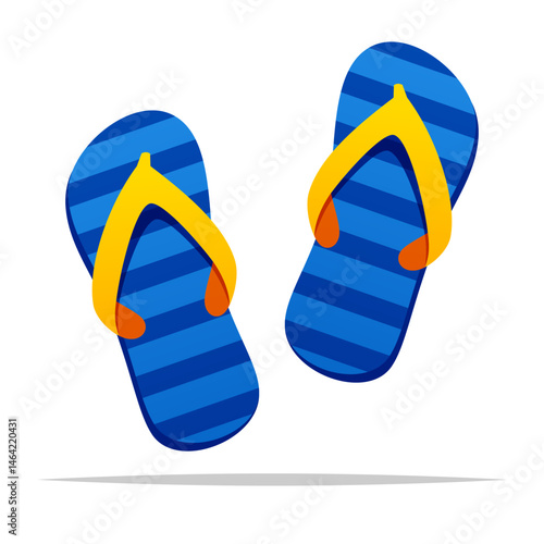 Cute flip flops sandals vector isolated illustration