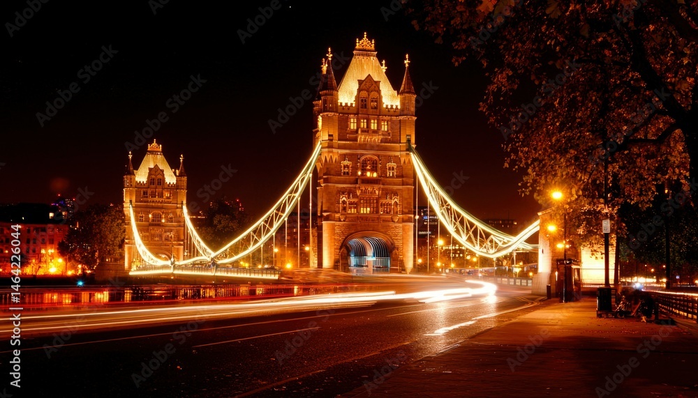 Obraz premium Illuminated Tower Bridge at Night