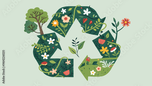 vector design of the recycling symbol 