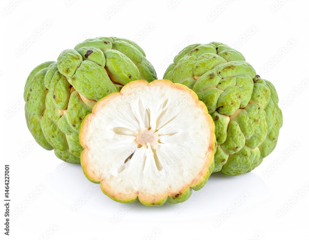 Obraz premium Sugar apple isolated on white background