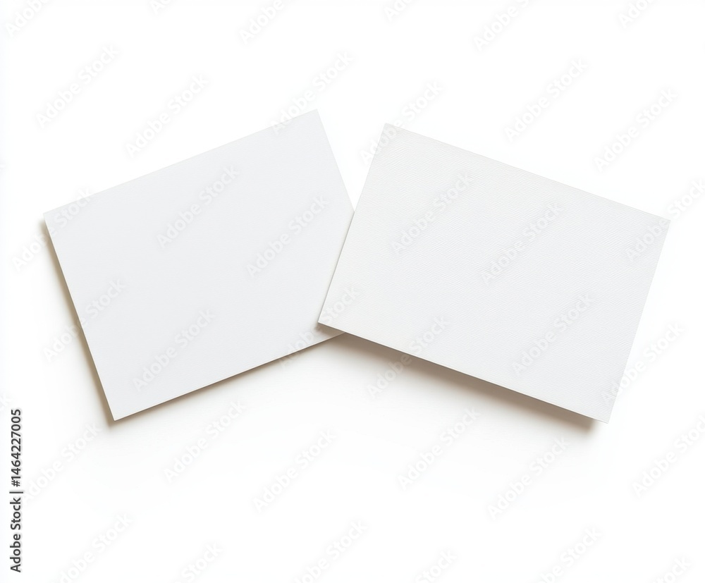 Blank Business Cards on White Background for Minimalist Designs Blank Business Cards on White Background for Minimalist Designs