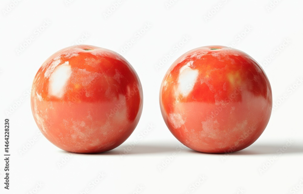 Fresh Red Tomatoes on White Background for Culinary Purposes