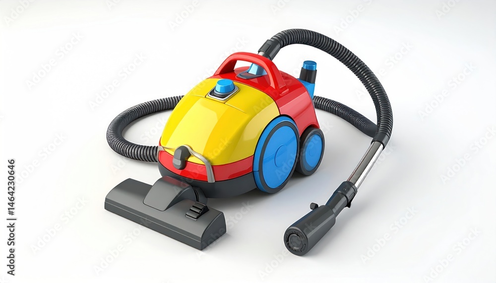 Fototapeta premium Colorful Vacuum Cleaner on White Background