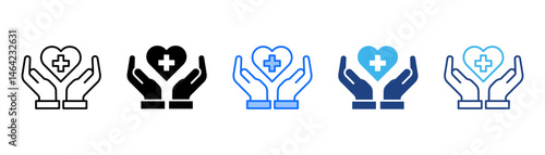 Healthcare Icon Set With Multiple Style Collection 